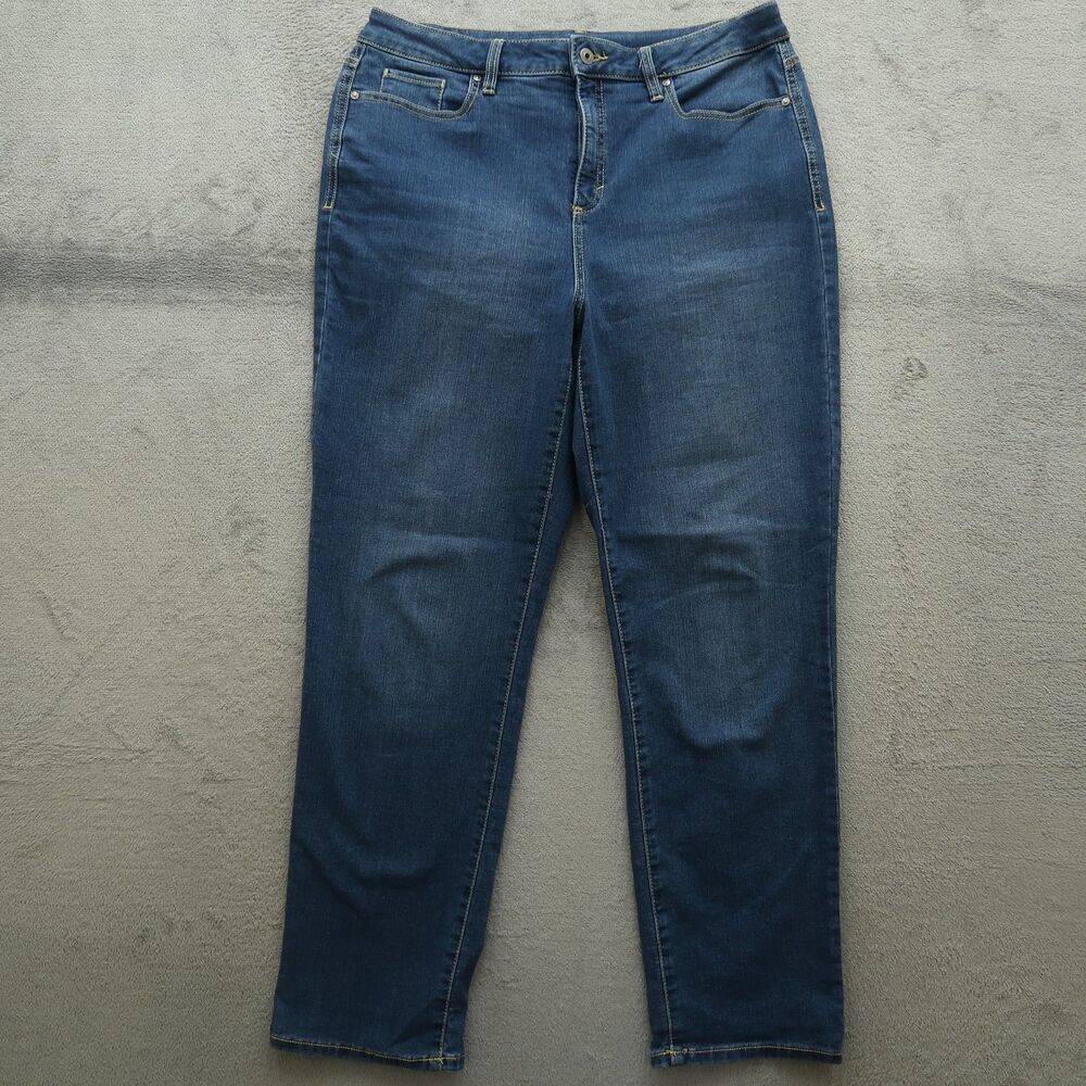 Style & Co Jeans Women's Size 16 Blue High-Rise Straight Leg Denim 32" Inseam